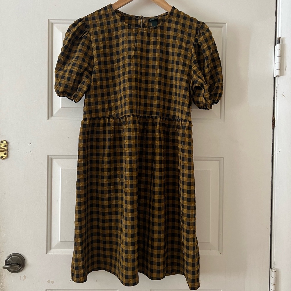 Gingham babydoll dress